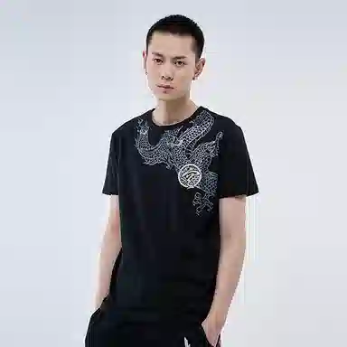 Oniarai Blue Dragon Embroidery T-Shirt