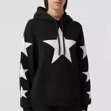 Burberry Star Print Hoodie Black
