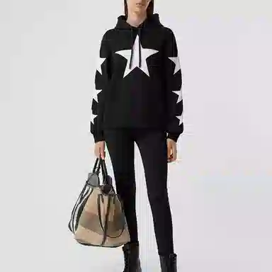 Burberry Star Print Hoodie Black