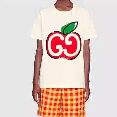 Gucci GG Apple Print T-Shirt White