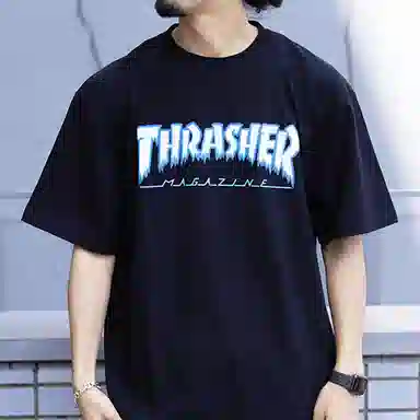 Thrasher Home Town Ice Blue Tee Black