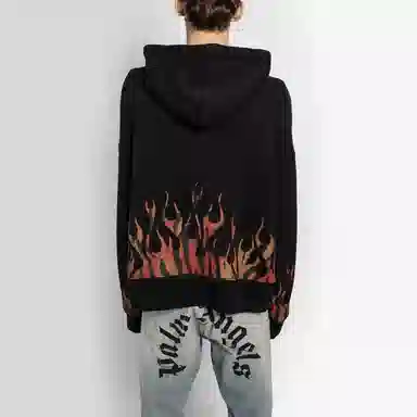 Palm Angels Tiger Flame Hoodie Black