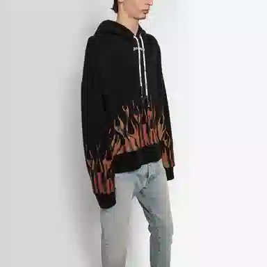 Palm Angels Tiger Flame Hoodie Black