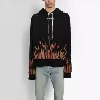Palm Angels Tiger Flame Hoodie Black