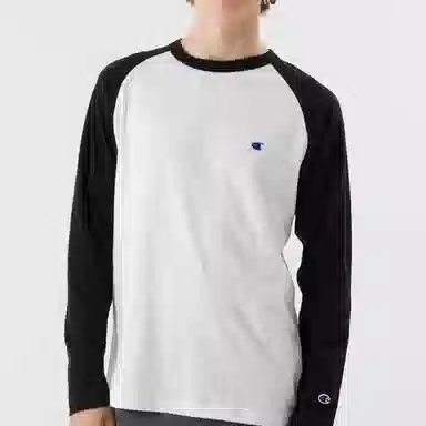 Champion Long Sleeve Tee White Black