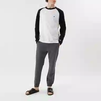 Champion Long Sleeve Tee White Black