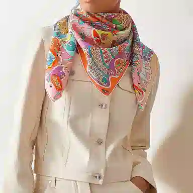 Hermes World Expo 90cm Silk Scarf