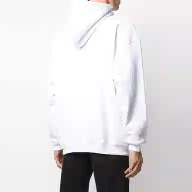 Balenciaga Logo Oversize Hoodie White