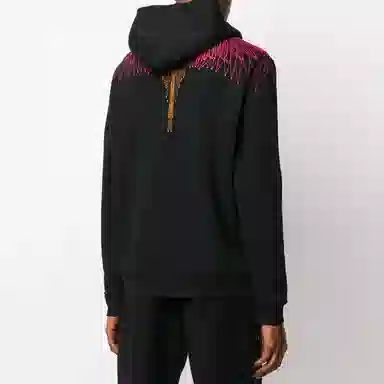 Marcelo Burlon Wing Print Hoodie Black