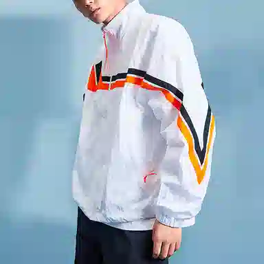 中国李宁 纽约时装周系列 立领休闲运动夹克外套 情侣款 标准白  