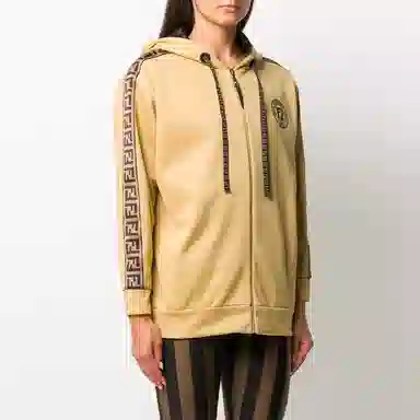 Fendi Reversible Zip Hoodie Yellow