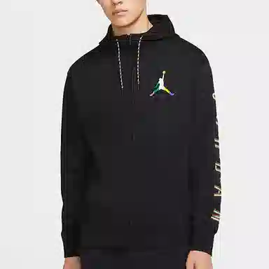 Jordan Logo Zip Hoodie Black