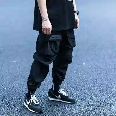 ENSHADOWER Metal Nylon Drawstring Joggers