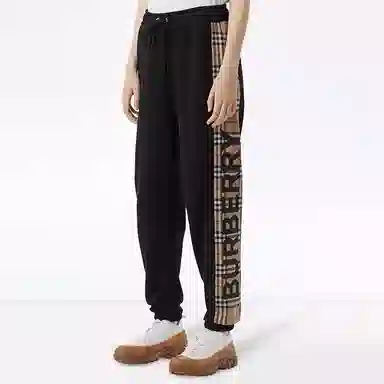 Burberry Check Jogger Pants Black