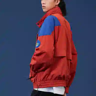 中国李宁 纽约时装周系列 立领宽松套头运动夹克外套 男款 焦糖色 送男生