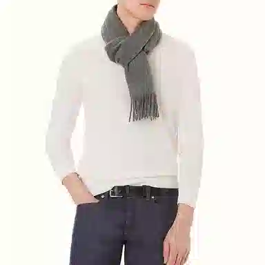 Hermes Logo Tassel Cashmere Scarf