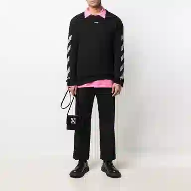 OFF-WHITE SS21 Logo Crewneck Sweater Black