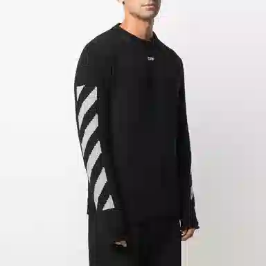 OFF-WHITE SS21 Logo Crewneck Sweater Black