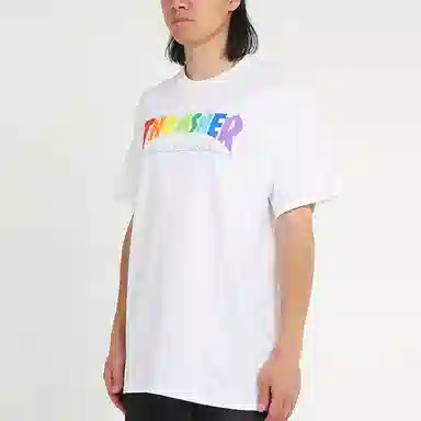 Thrasher Rainbow Logo Tee White