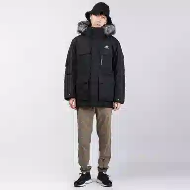 New Balance Down Jacket Hooded Mid-Length Black