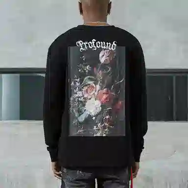 Profound Floral Oil Painting Long Sleeve Tee