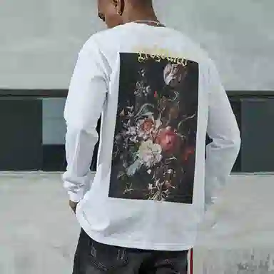 Profound Floral Oil Painting Long Sleeve Tee