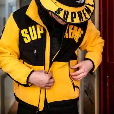 Supreme x The North Face Arc Logo Denali Fleece Jacket Yellow