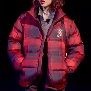 MLB Boston Red Sox Plaid Down Jacket