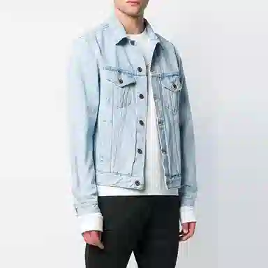 OFF-WHITE Logo Print Denim Jacket