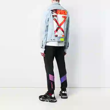 OFF-WHITE Logo Print Denim Jacket