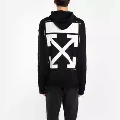 OFF-WHITE Arrow Zip Hoodie Black