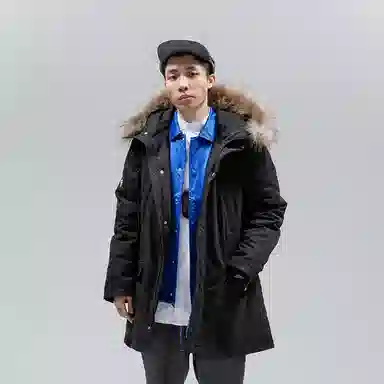 ROARINGWILD Parka Down Jacket Black