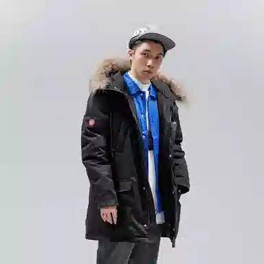 ROARINGWILD Parka Down Jacket Black