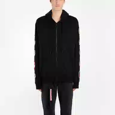 OFF-WHITE Arrow Zip Hoodie Black