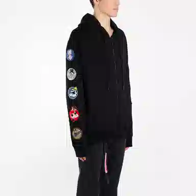 OFF-WHITE Arrow Zip Hoodie Black