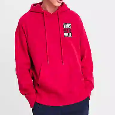 Vans Logo Hoodie Red