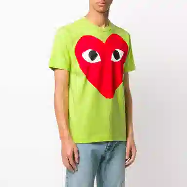 CDG Play Green Heart Tee