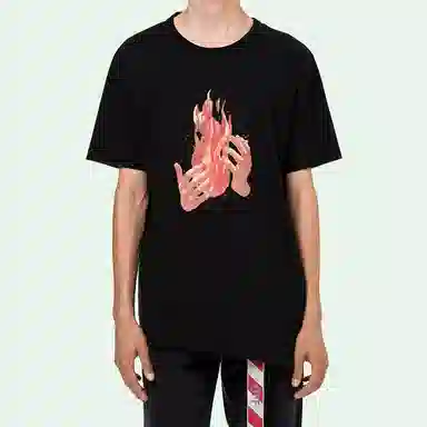 OFF-WHITE SS19 Flame Print T-Shirt Black