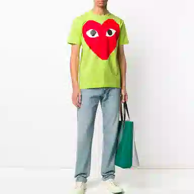 CDG Play Green Heart Tee