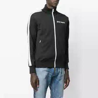 Palm Angels Zip-Up Track Jacket Black