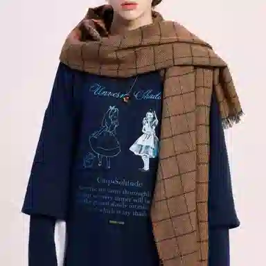 UNVESNO Plaid Tassel Scarf