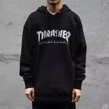 Thrasher Reflective Hood Black