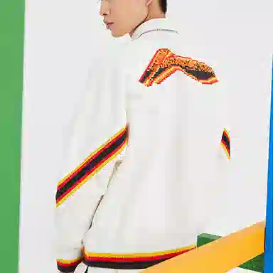 中国李宁 巴黎时装周走秀款 宽松休闲套头卫衣 男款 乳白色