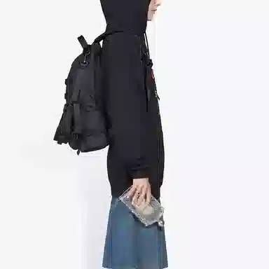 Balenciaga Multilingual Logo Hoodie Black