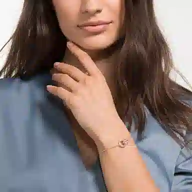 Swarovski Double Ring Bracelet Rose Gold