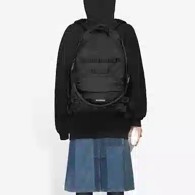 Balenciaga Multilingual Logo Hoodie Black