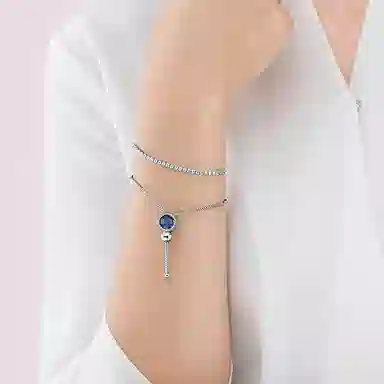 Pandora Sparkling Heart Bracelet Glacier Blue