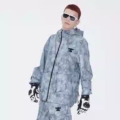 Boy London SS21 Woven Drawstring Hoodie Silver Gray