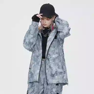 Boy London SS21 Woven Drawstring Hoodie Silver Gray