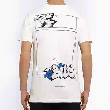 Off-White Graffiti Print T-Shirt White